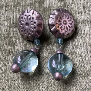 Silver and blue earrings